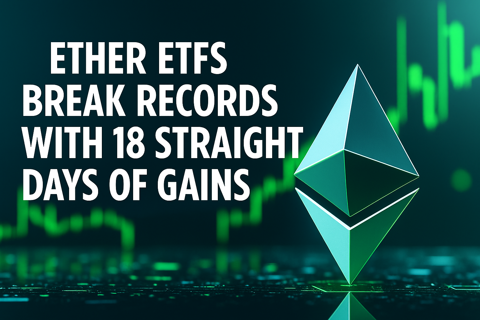 Ether ETFs Break Records With 18 Straight Days of Gains
