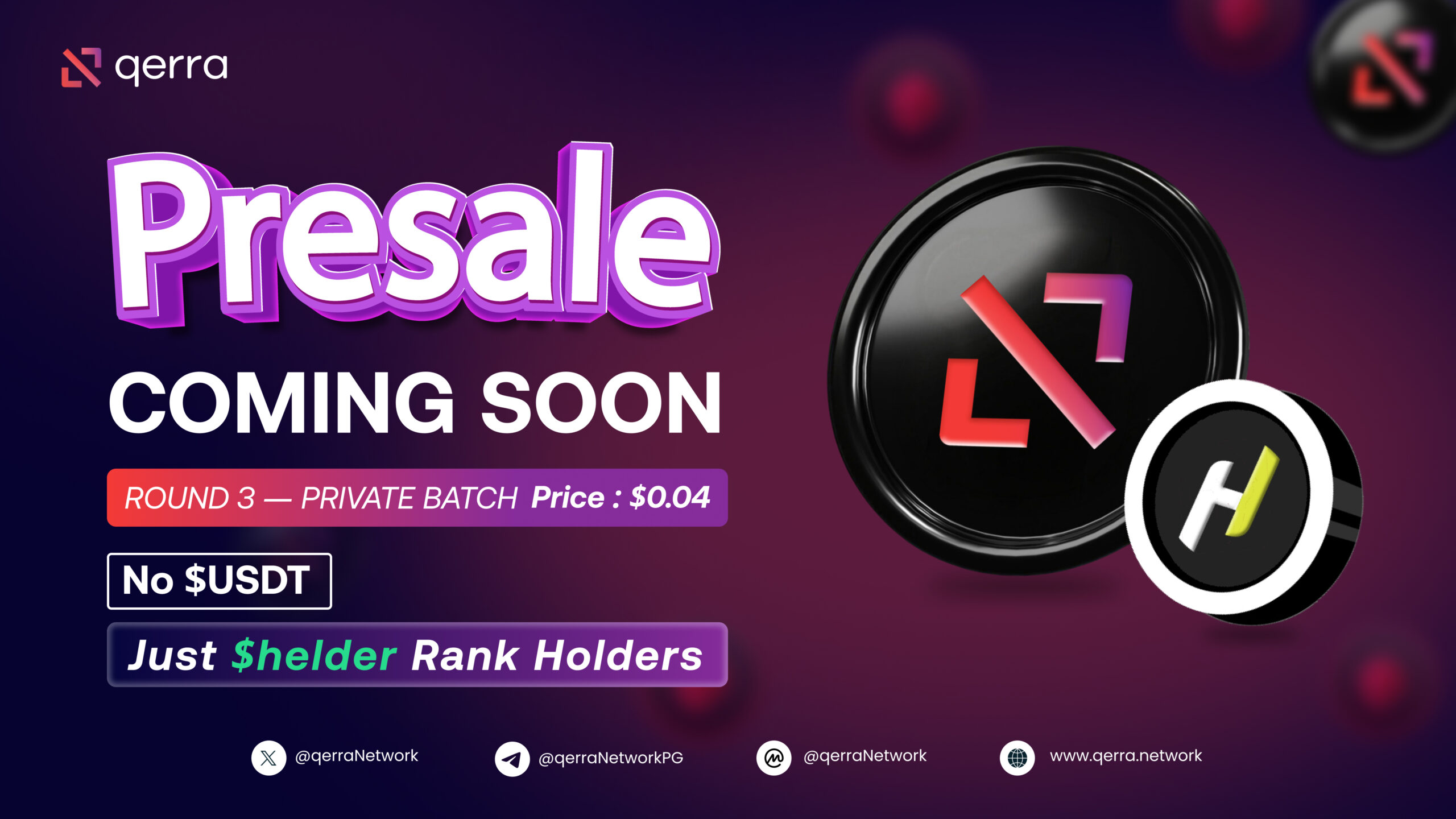 $QRA Presale Round 3 Returns — Only for Ranked Holders