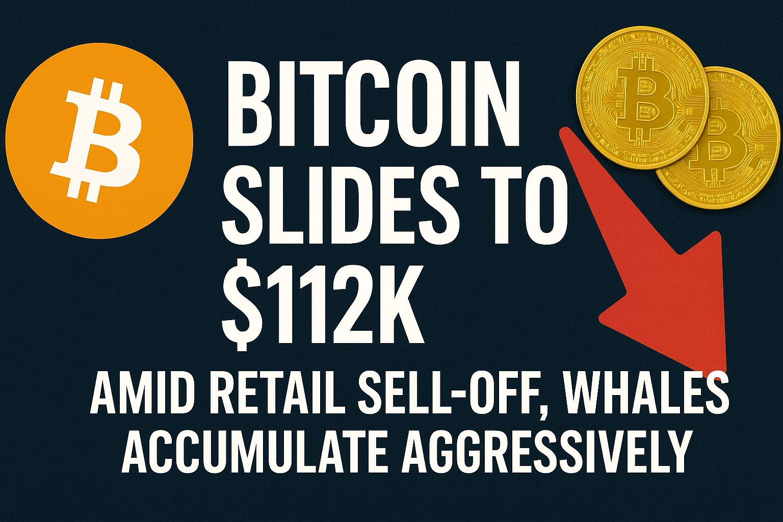 Bitcoin Slides to $112K Amid Retail Sell-Off, Whales Accumulate Aggressively