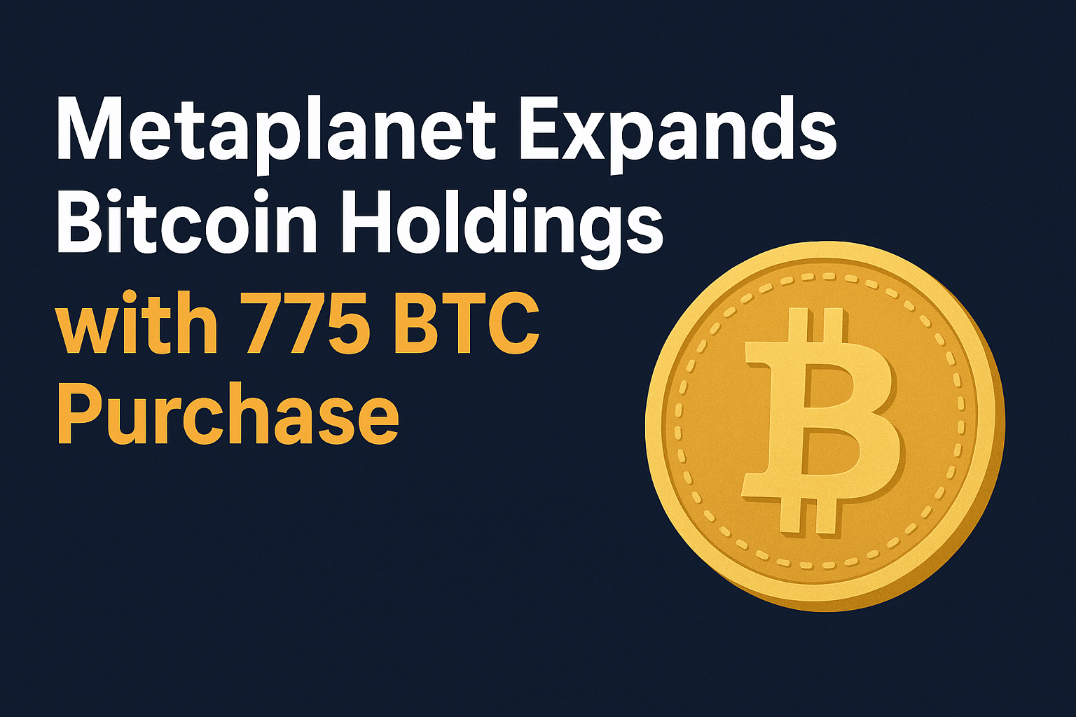 Metaplanet Expands Bitcoin Holdings with 775 BTC Purchase