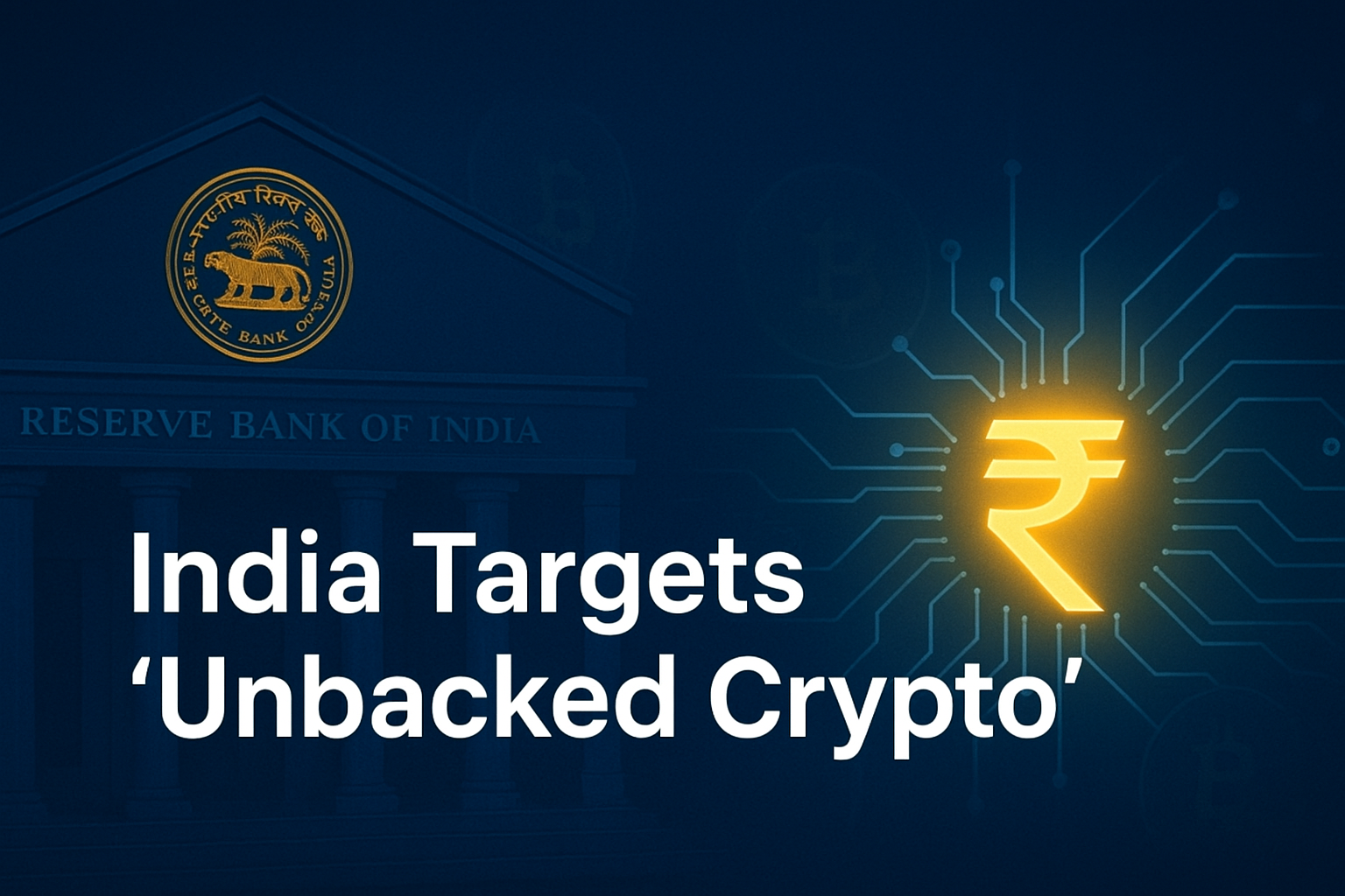 India Targets ‘Unbacked Crypto’ as RBI Pushes Ahead with Digital Rupee Plans