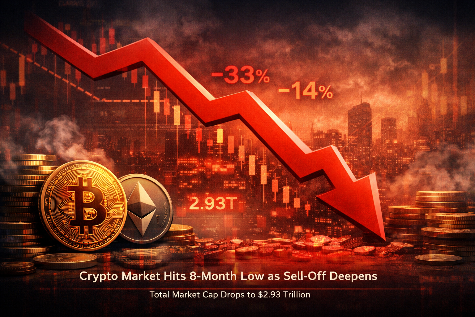 Crypto Market Hits 8-Month Low as Sell-Off Deepens