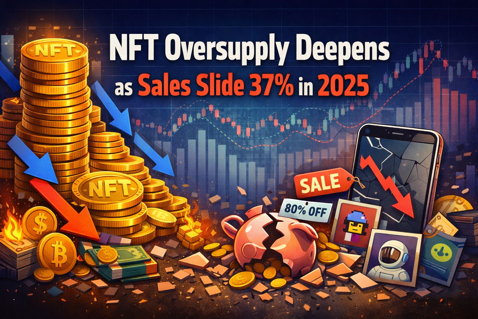 NFT Oversupply Deepens as Sales Slide 37% in 2025