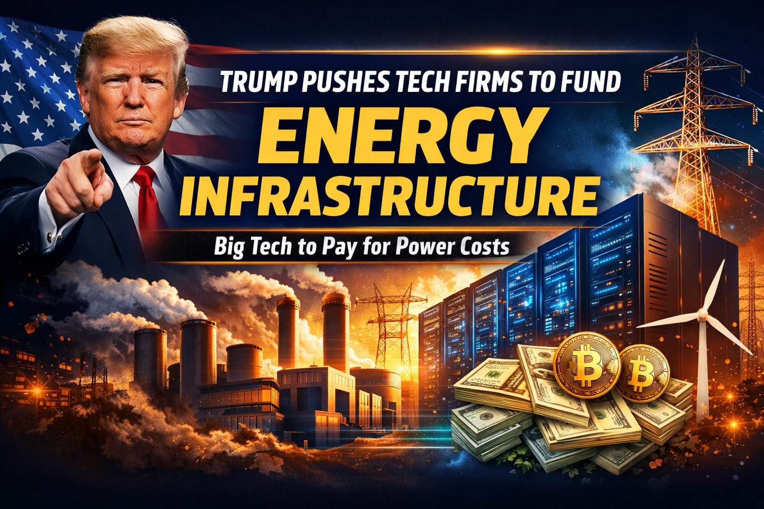 Trump Pushes Tech Firms to Fund Energy Infrastructure