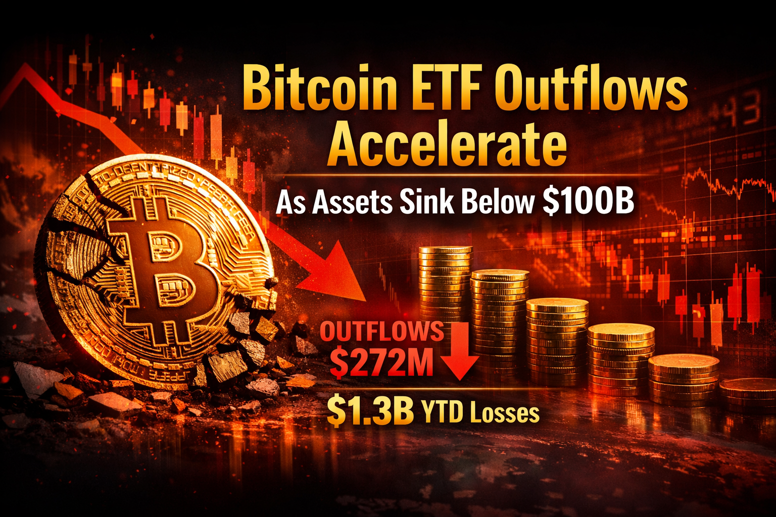 Bitcoin ETF Outflows Accelerate as Assets Sink Below $100B