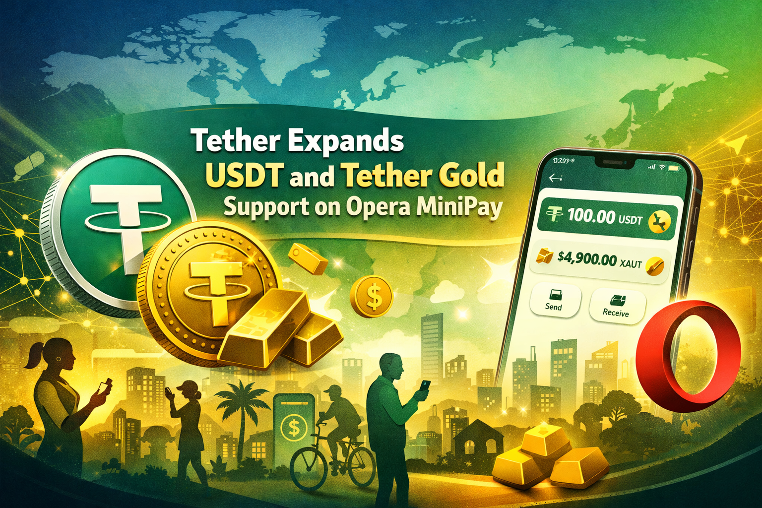 Tether Expands USDT and Tether Gold Support on Opera MiniPay Wallet